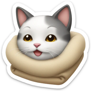 Cute cozy cat sticker