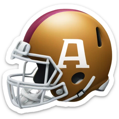 american football helmet with the letters A sticker