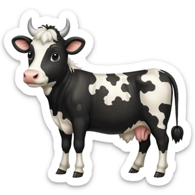 white black spotted  cow tail sticker