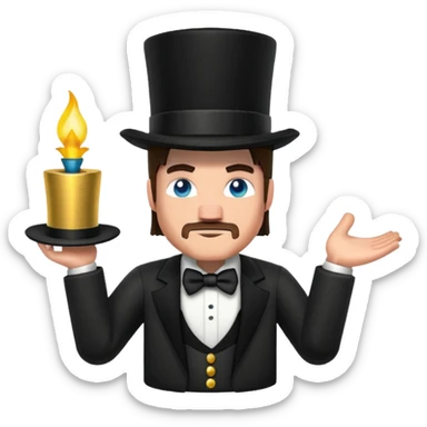 steve from minecraft with a top hat please sticker