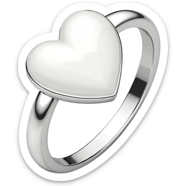 Pandora ring white heart sticker