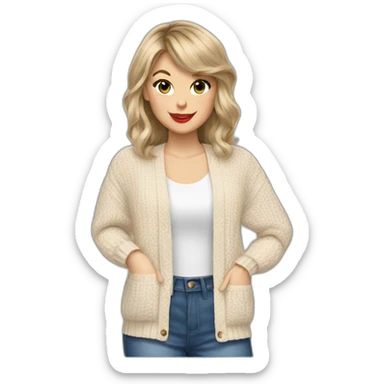 Taylor swift wearing a cardigan sticker