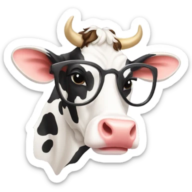 a fashionable cow sticker