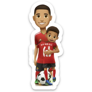 Ronaldo JR sur les épaules de son père sticker