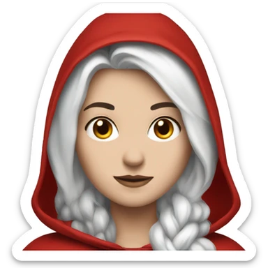 The white girl with white hair in the red cape and red hood. sticker