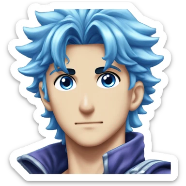 Jonathan Joestar from Jojos bizzare adventure blue eyes blue hair sticker