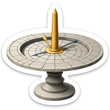 “stone sundial with shadow pointer sticker