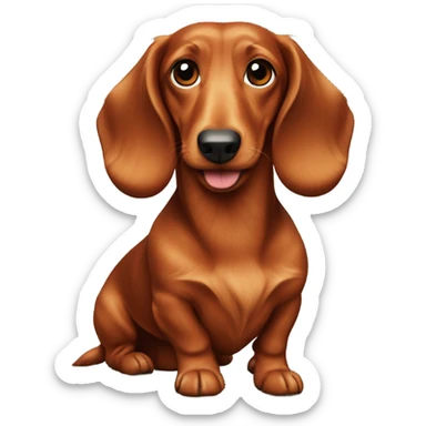 red dachshund with long hair sticker