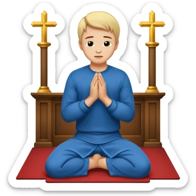 A biblical illustration of Daniel kneeling praying in his upper room. sticker