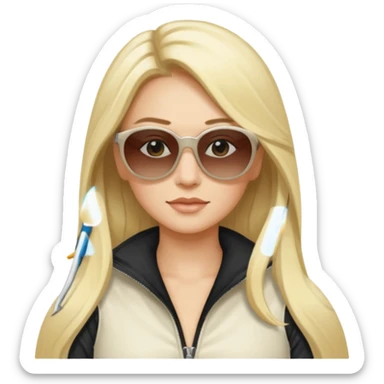 White. Rav 4 . Sexy. Female.long blond hair. Sunglasses  sticker