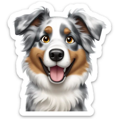 Australian Shepherd Blue merle with thumps up sticker
