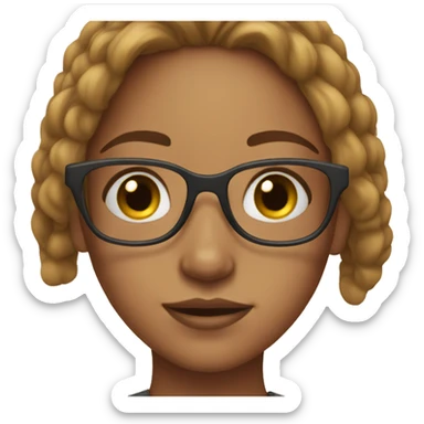 Girl with glasses and freckles  sticker