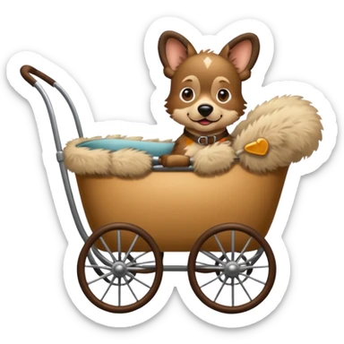 wild dog in a pram sticker