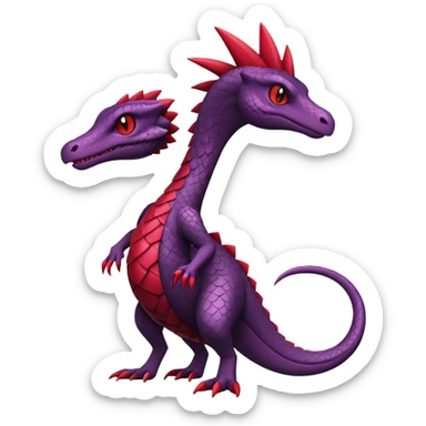 Black and purple and red Sceptile-Salazzle-Pokémon-Fakémon-creature sticker