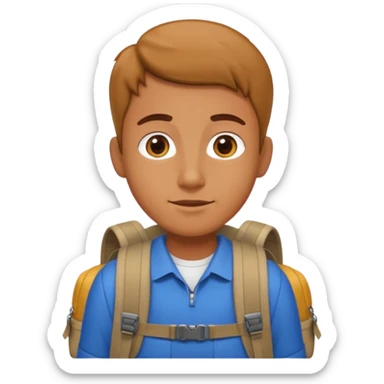 traveler with backpack sticker