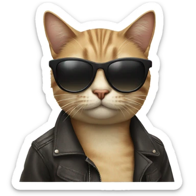 Cat with sunglasses sticker