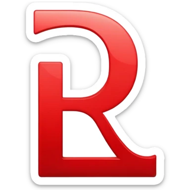 Make a R Logo That’s Red And The Screen Is White sticker