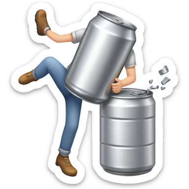 kicking a can sticker