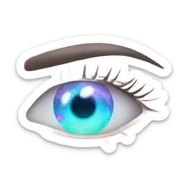 opal crystal eye with lashes sticker