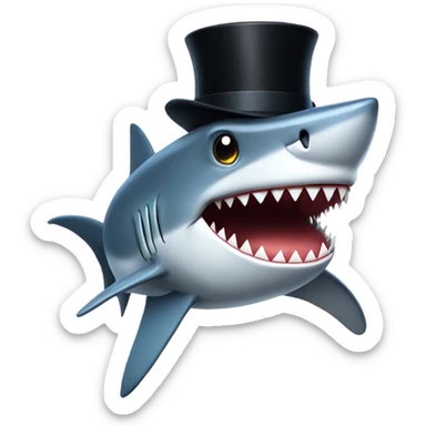 shark with top hat sticker