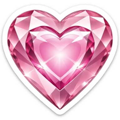 diamond heart with one mini pink heart inside of it  sticker