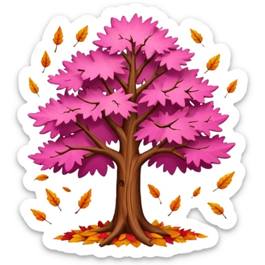 pink autumn tree sticker