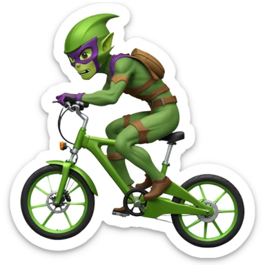 A green goblin on a Surron e bike sticker