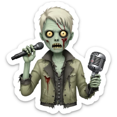 Zombie singer  microphone  sticker