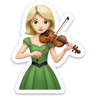 GREEN   FEMALE VIOLINIST sticker