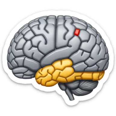 Brain, pixel art style  sticker