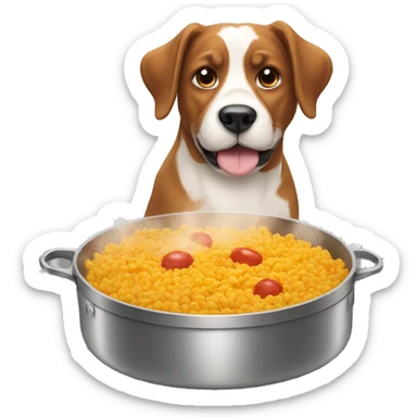 Dog cooking food sticker
