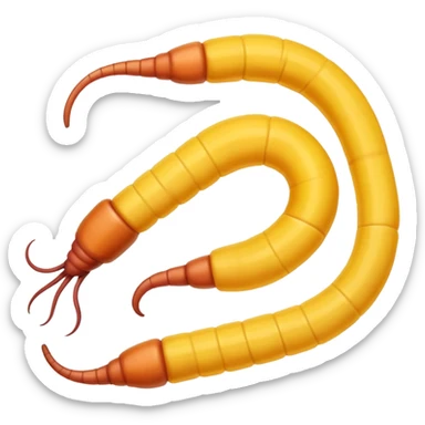 yellow earthworm sticker