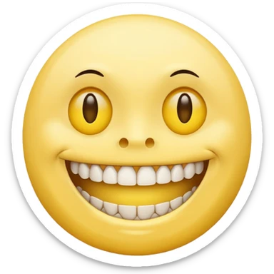 creepy smile lots of teeth built like regular yellow smile remake the second one but sad sticker