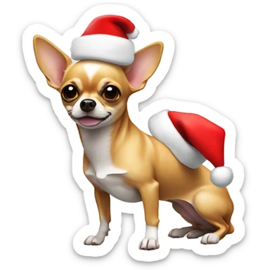 Chihuahua wearing a Santa hat sticker