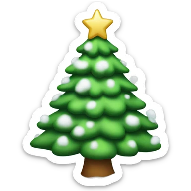 Christmas tree with snow bow on top sticker
