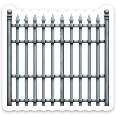 iron fence with metal bars sticker