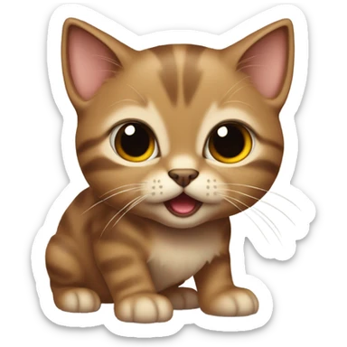 brownt angry realistic kitten sticker