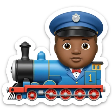 Notorious B.I.G. as Thomas the Train, playful and iconic sticker