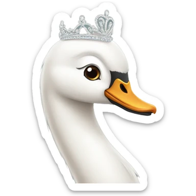 Cute swan wearing a tiara  sticker