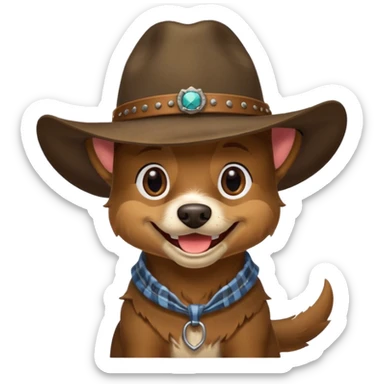 toothless hillbilly dog wearing a stetson sticker