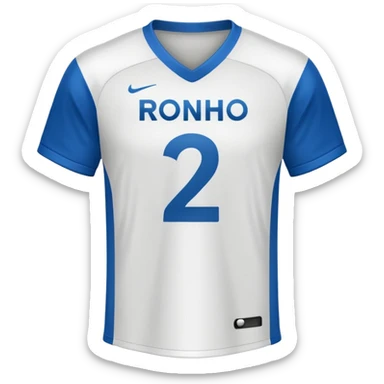 White football jersey at the back with number 22 and my name RONIHO  sticker