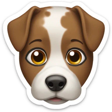 White and Brown dog brown spot over one eye sticker