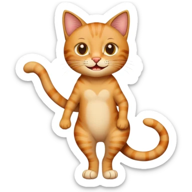 cat with human leg, smiling sticker