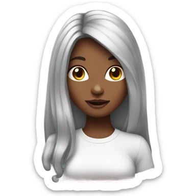 girl cat with perfect hair and long nails sticker