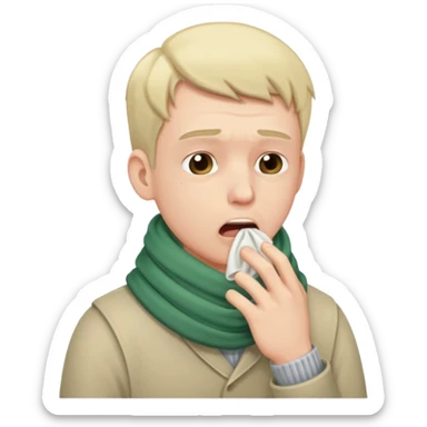 homme malade écharpe sticker