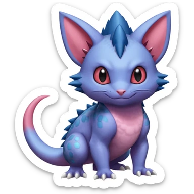 Sneasel-Purrloin-Nidorino-Fakémon-hybrid-creature (full body)  sticker