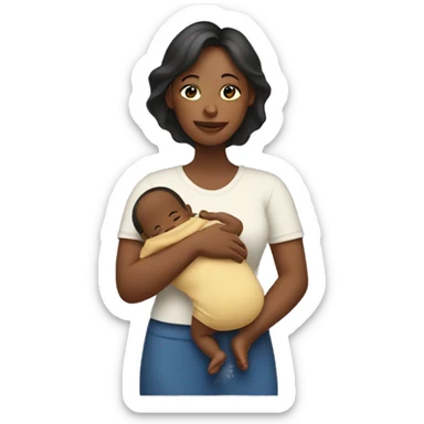 Mom carrying baby sticker