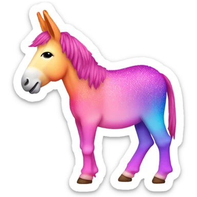 Pink ombre rainbow full body donkey with glitter no orange   sticker