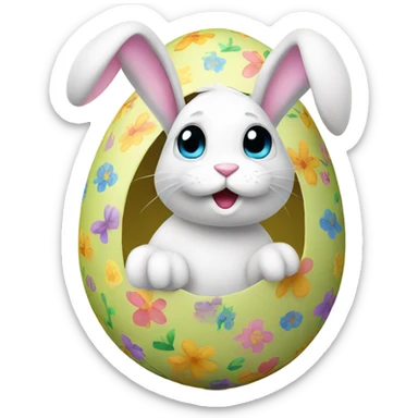 easter egg with a bunny all in Easter theme sticker