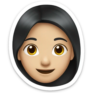 smiling girl with black hair sticker